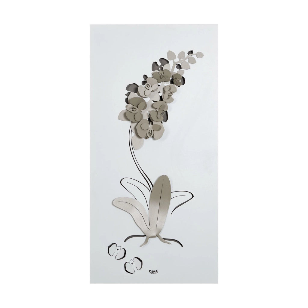 Pannello decorativo moderno Orchidea Bianco e sabbia