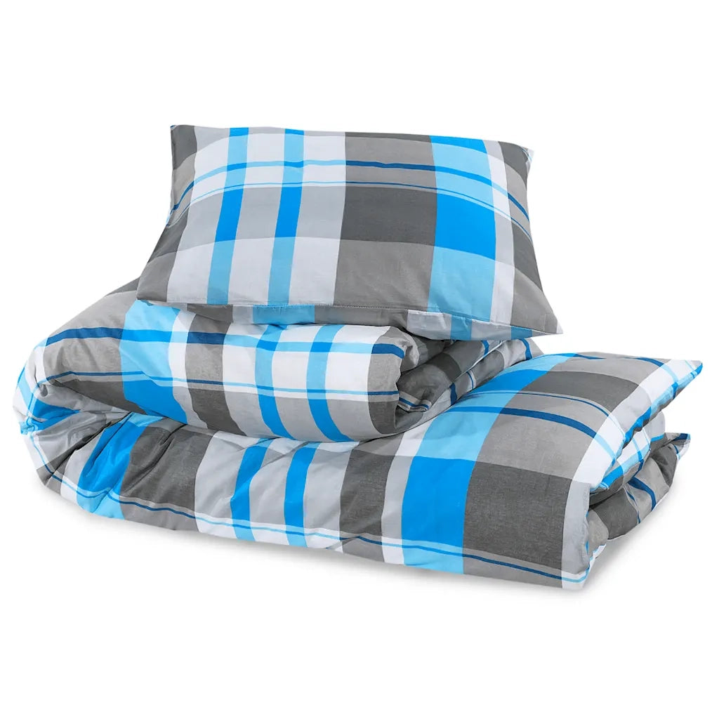 Set Copripiumino Blu e Grigio 135x200 cm in Cotone CFW9139886