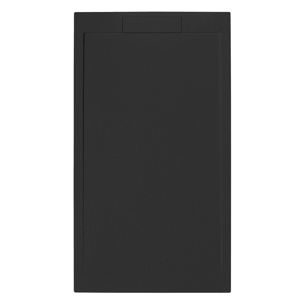 Piatto doccia rettangolare 140x90 cm effetto pietra in marmoresina EUPHORIA nero ATENE