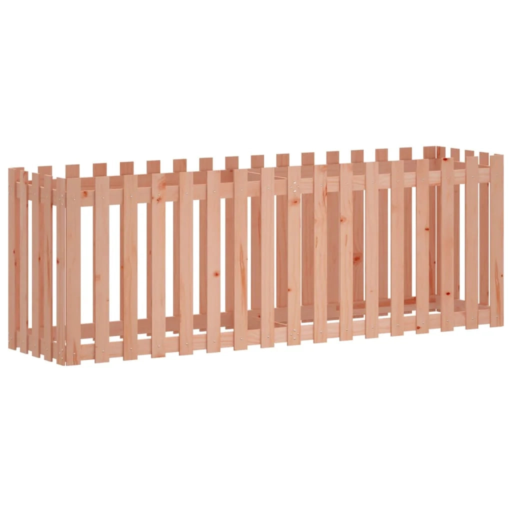 Fioriera rialzata per piante e fiori adatta a terrazze giardini e orti. Completa di recinzione in legno massello di abete Douglas marrone (02_0039821).