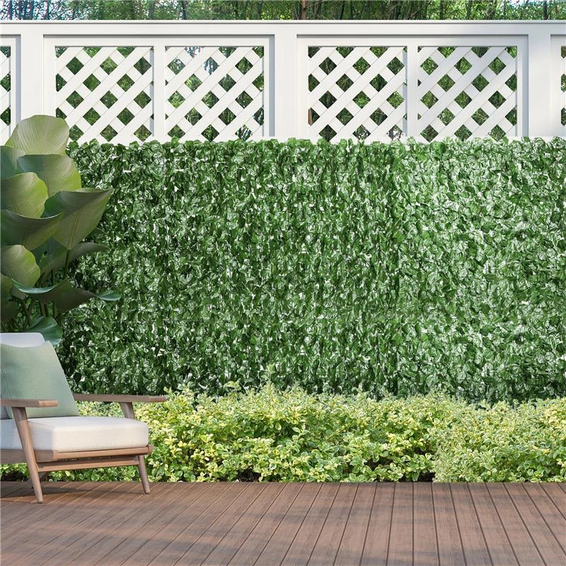 ROTOLO DI SIEPE FINTA PER BALCONE E GIARDINO IN PE CON FOGLIE DI EDERA, 300X100 CM, VERDE SCURO