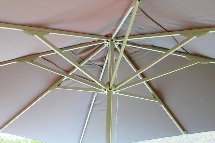 Ombrellone da Giardino 3x3 m Palo Ø48 mm Brian in Alluminio Tortora