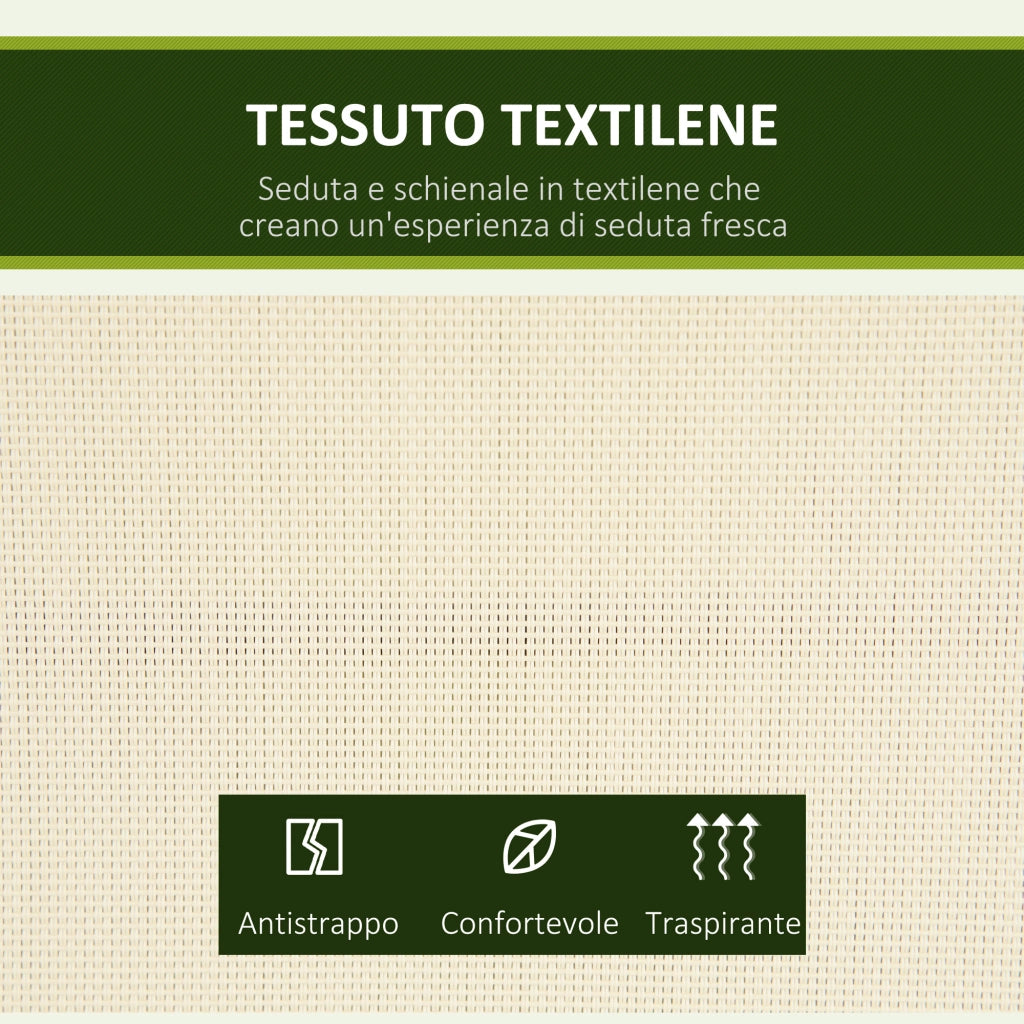 Easycomfort Dondolo a 2 Posti da Giardino con Tettuccio Regolabile, 140x118x162cm Beige