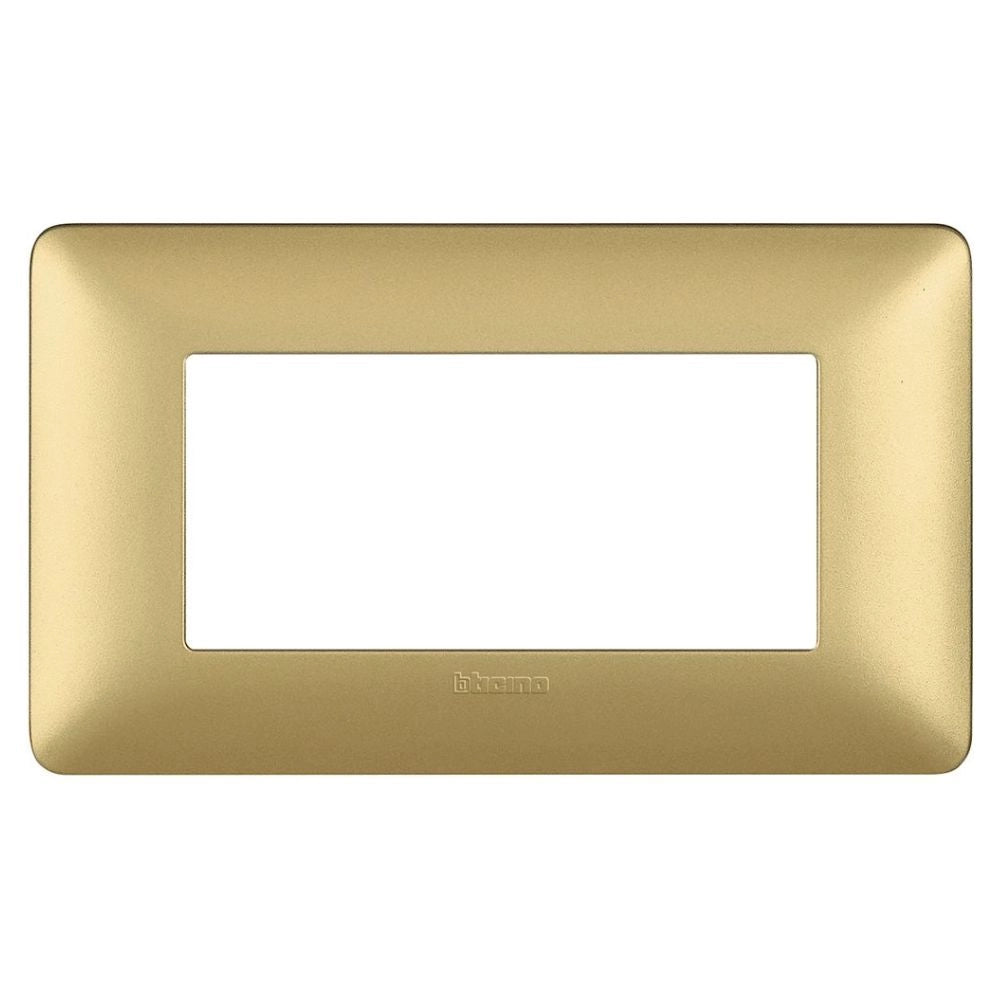 Bticino matix placca 4 posti tecnopolimero colorata am4804 *** colore oro gold, confezione 1