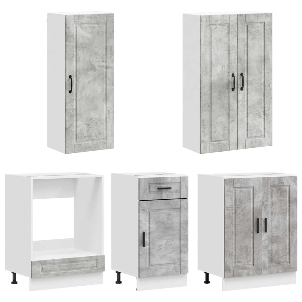 Unità Cucina PORTO 5 pcs Grigio Cemento Legno ingegnerizzato 3438288