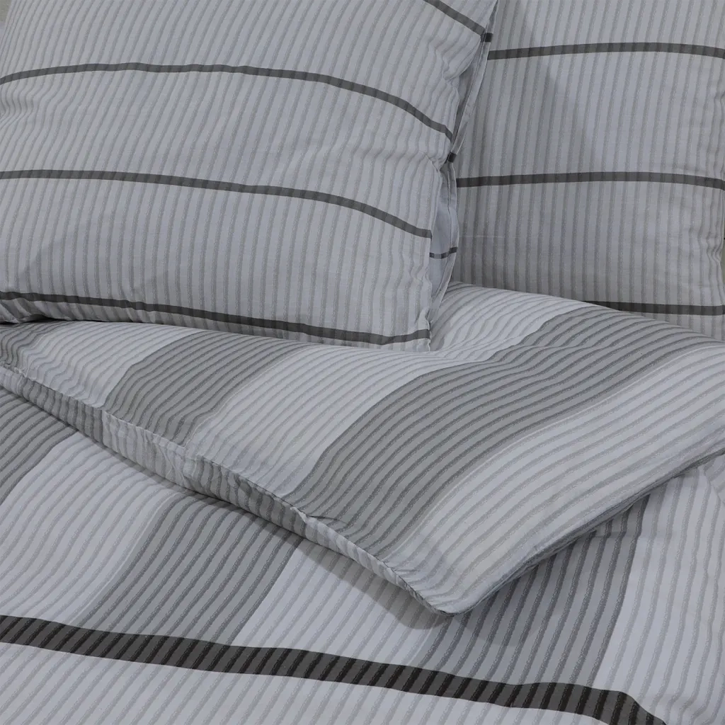 Set Copripiumino Grigio 225x220 cm in Cotone 136445