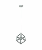 Lampadario Lampada Sospensione Cubo Moderno con Portalampada E27 BIANCO