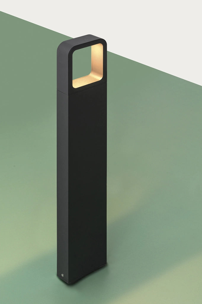 PITT Bollard LED 7W per Giardino, Lampione da terra in Alluminio IP65, 3000K Corten - Rossini Illuminazione
