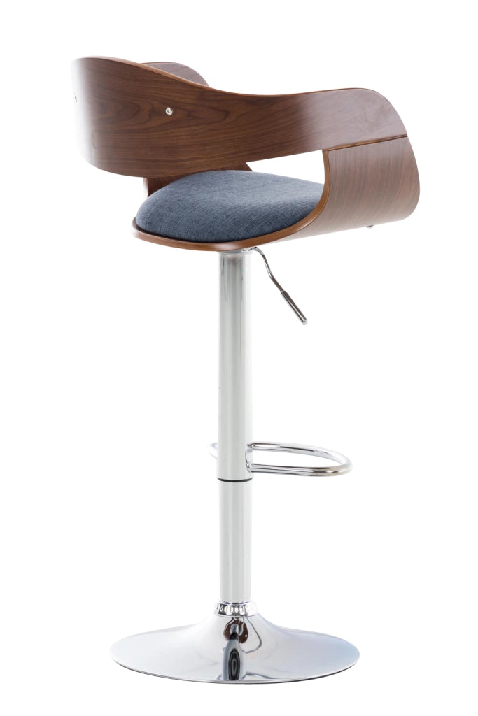 Sgabello cucina KINGSTON in tessuto Noce/blu chiaro