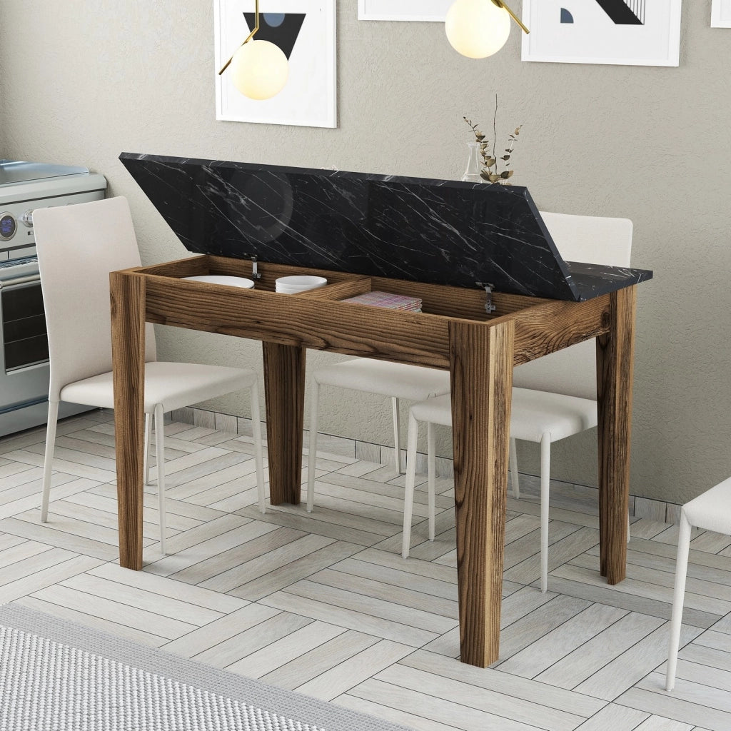 Zane, Tavolo Fisso 6 Posti, 110x72x75h cm Marrone Noce