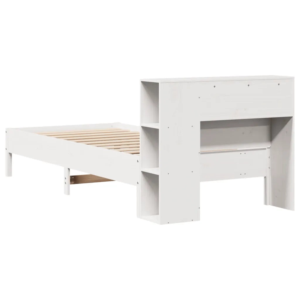 Letto con Libreria senza Materasso-Struttura Letto con contenitore 75x190 cm in Legno Pino 291893