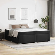 Struttura del letto con materasso Nero 200 x 200 cm Tessuto