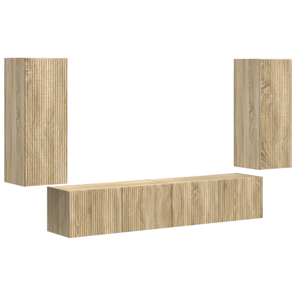 Set di Mobiletto da TV a Parete 4 pcs Rovere Sonoma 3408918