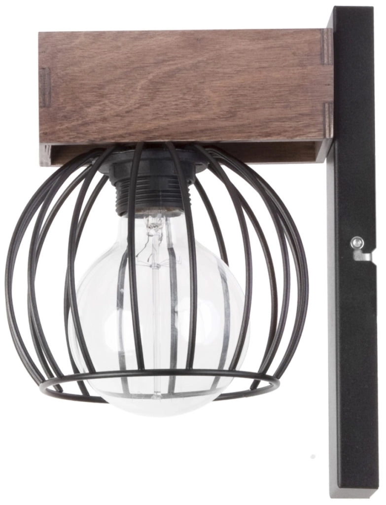 Applique loft nero/marrone Milan E27 1 luce Sigma Lighting