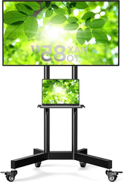 TV-standaard su ruote per scherm da 32-85 pollici, fino a 60 kg, regolabile in altezza - Portatile per LCD, OLED, 4K pannelli piani/curvi con chiusura mobili TV-standaard