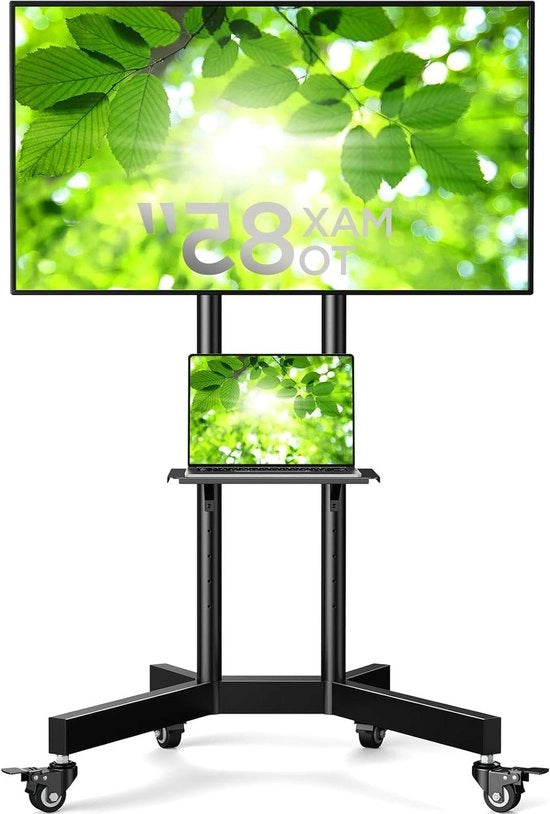 TV-standaard su ruote per scherm da 32-85 pollici, fino a 60 kg, regolabile in altezza - Portatile per LCD, OLED, 4K pannelli piani/curvi con chiusura mobili TV-standaard