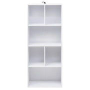 Libreria 50x30x118 cm in MDF bianco， 6 scomparti， salvaspazio verticale