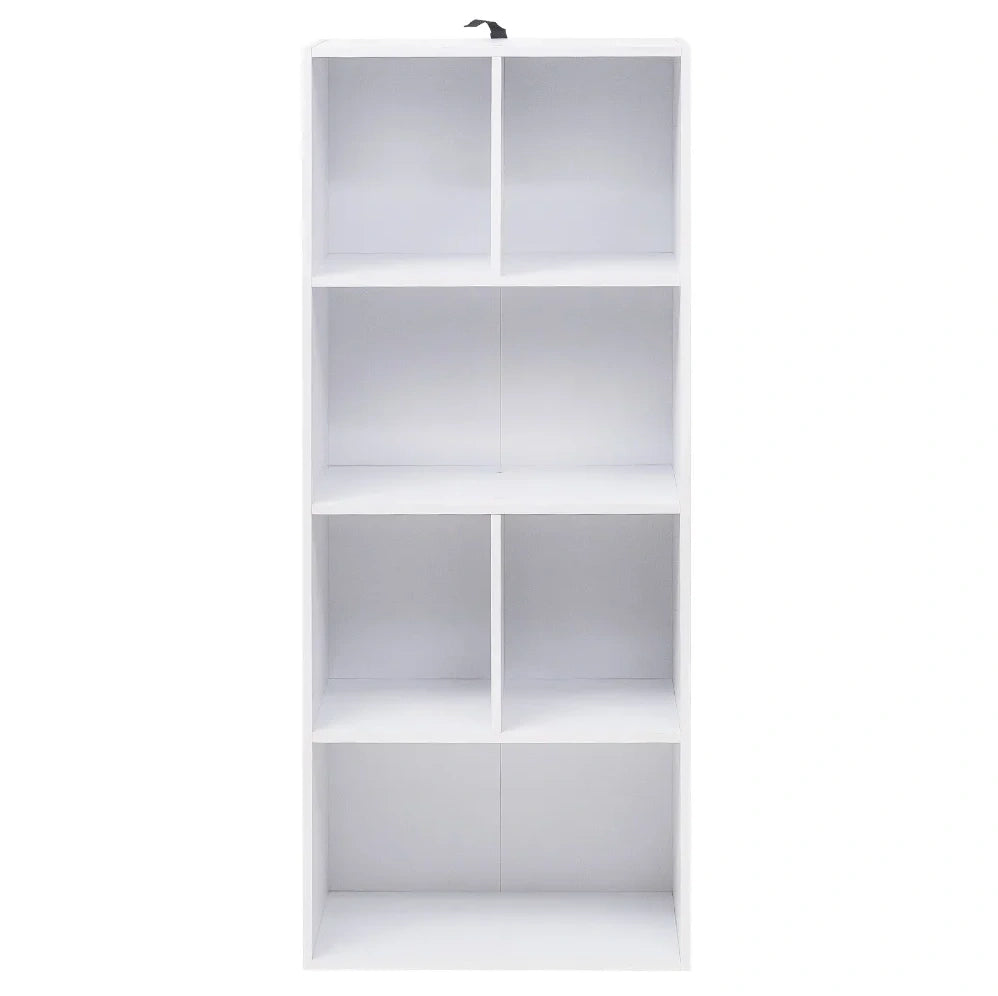 Libreria 50x30x118 cm in MDF bianco， 6 scomparti， salvaspazio verticale
