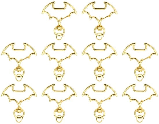 Sostegno per chiavi a forma di pipistrello - 10 pezzi - Anello di chiusura robusto a gancio a carabina - Sostegni per chiavi - Chiavi a forma di pipistrello - Caratteristiche tecniche: 

- Materiale: 
- Dimensioni: 
- Peso: 
- Modello:  - Codice prodotto: