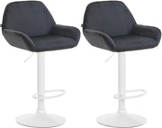 Set di 2 sgabelli da bar Braga velluto bianco 7
