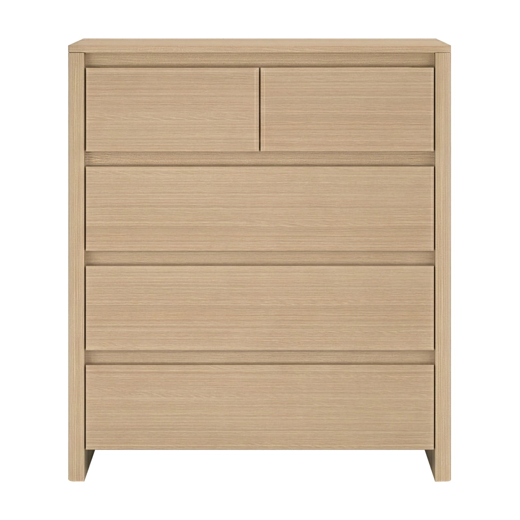 Cassettiera Takranmaa Comò con 5 Cassetti 79 x 30 x 90 cm - Effetto Rovere [en.casa]
