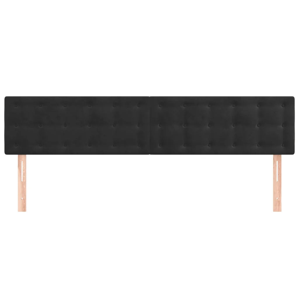 Testiere 2 pz Nere 100x5x78/88 cm in Velluto