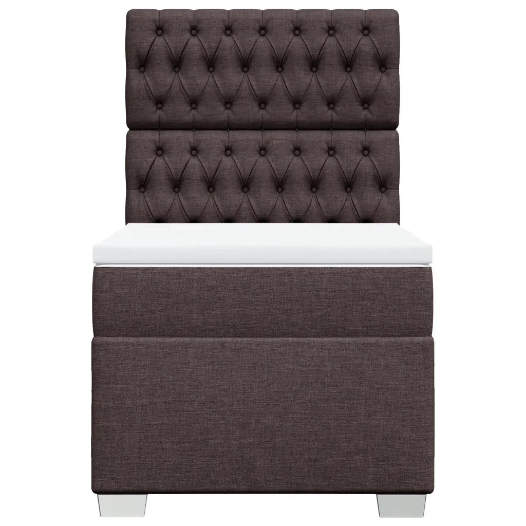 Giroletto a Molle con Materasso Marrone Scuro 80x200 cm Tessuto 3292625