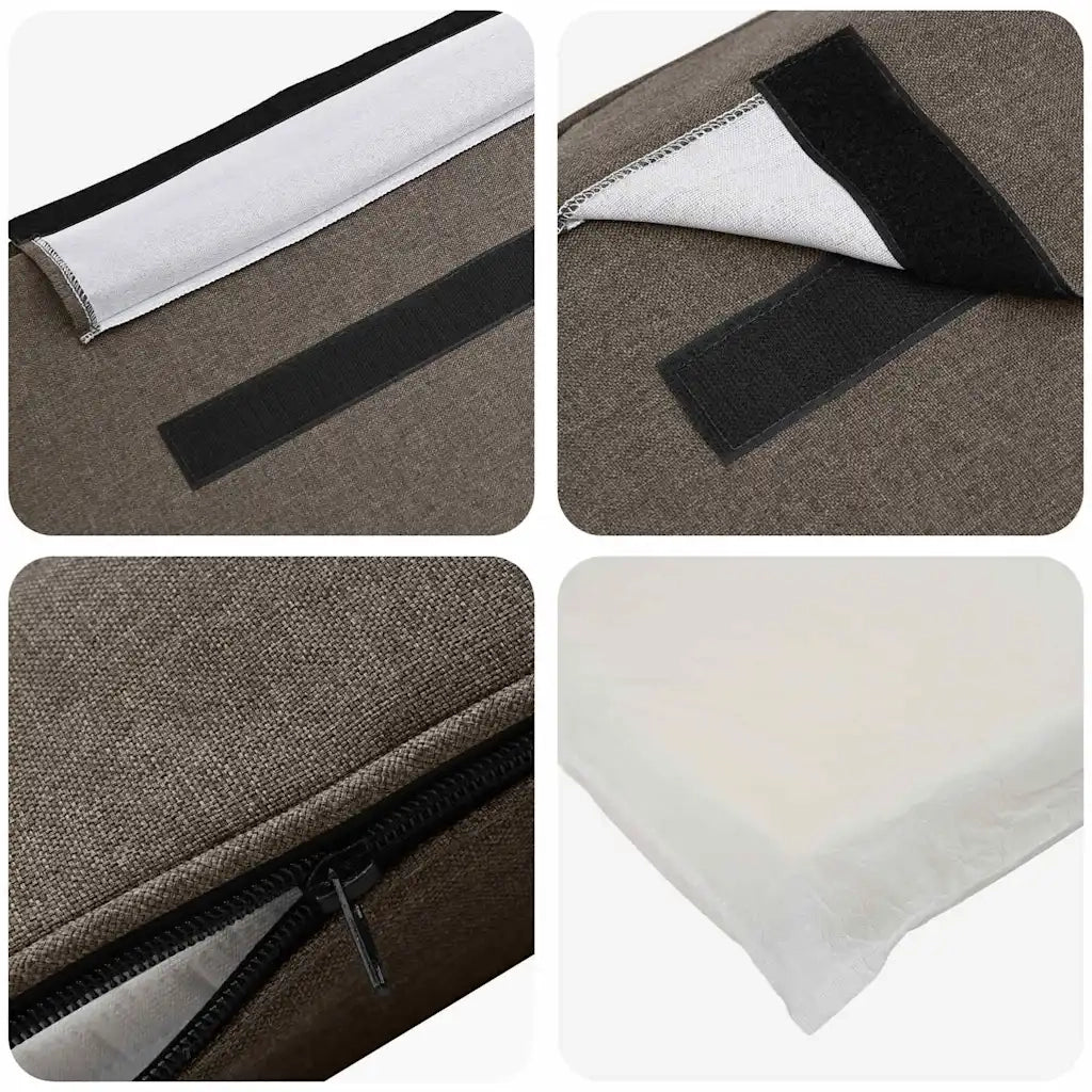 Testiera imbottita Marrone e taupe 80 cm Pino massello 880206