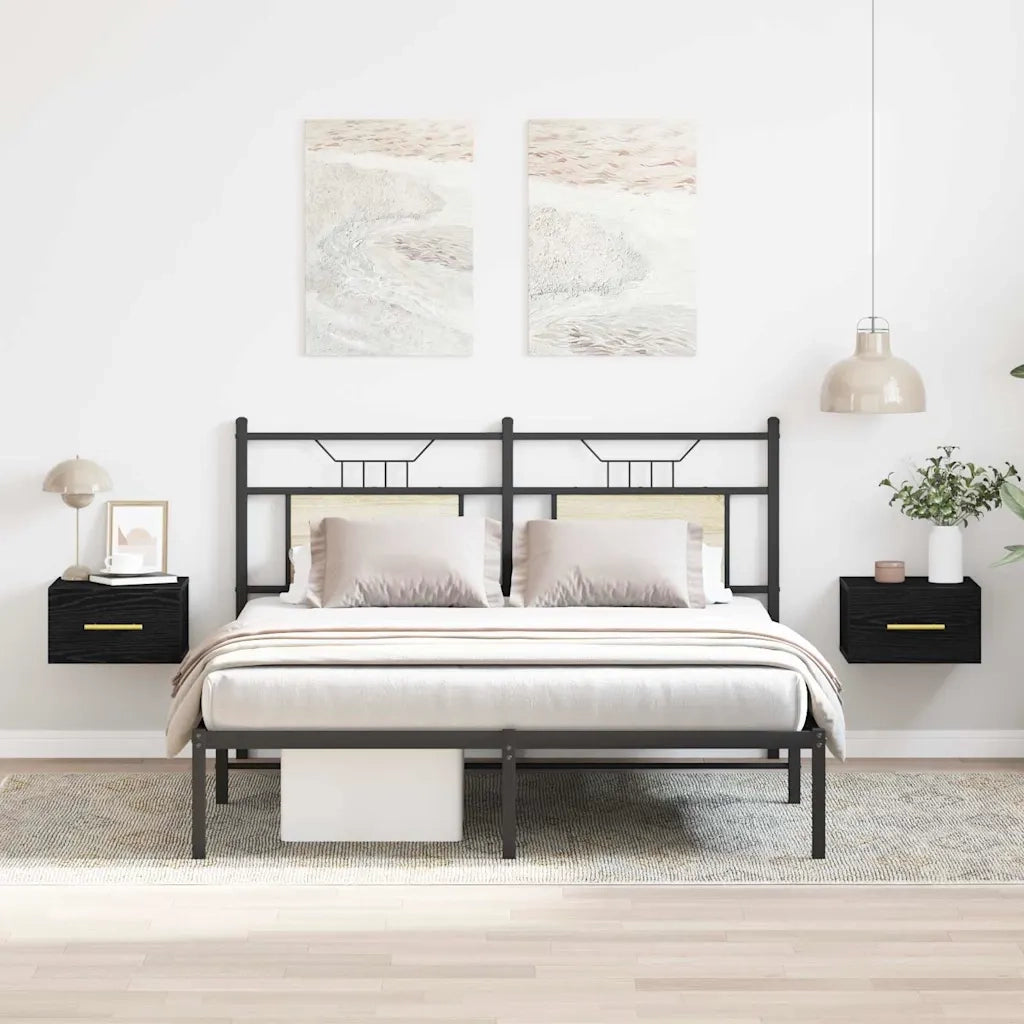 Armadio da Notte 2 pcs Rovere Nero 35 x 35 x 20 cm 863787