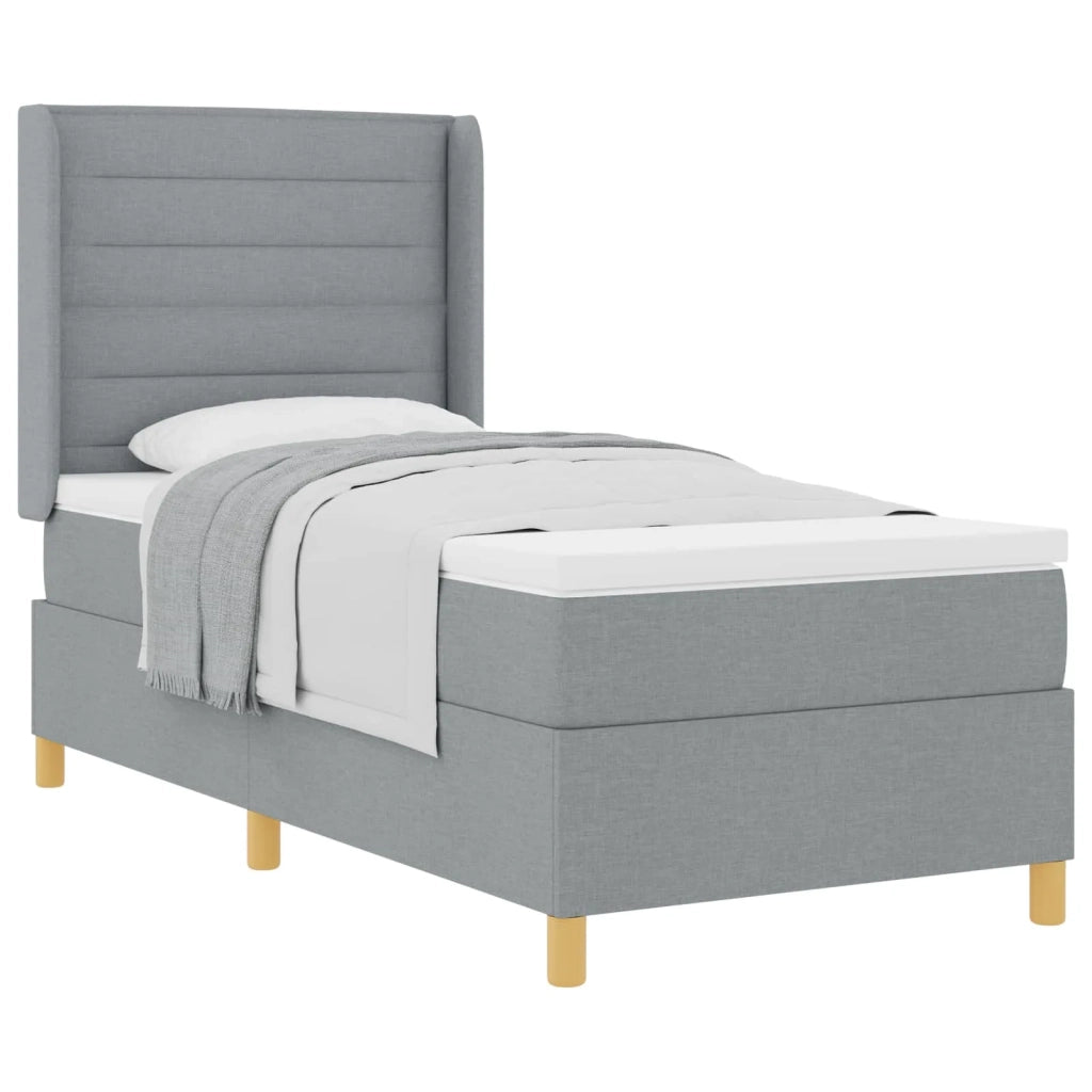 Letto a molle con materasso Grigio chiaro 90 x 190 cm Tessuto 3341742