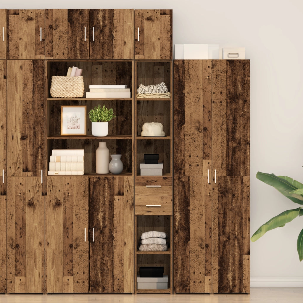 Mobile da Stoccaggio Sottile Legno Vecchio 30x42.5x225 cm Legno Ingegnerizzato