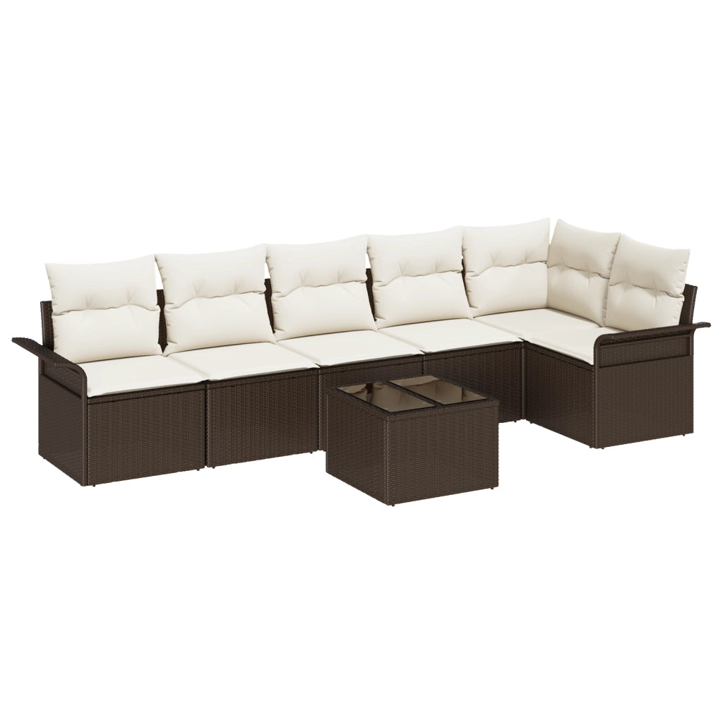Set di Divani Giardino 6 Pezzi con Cuscini Polyrattan Grigio