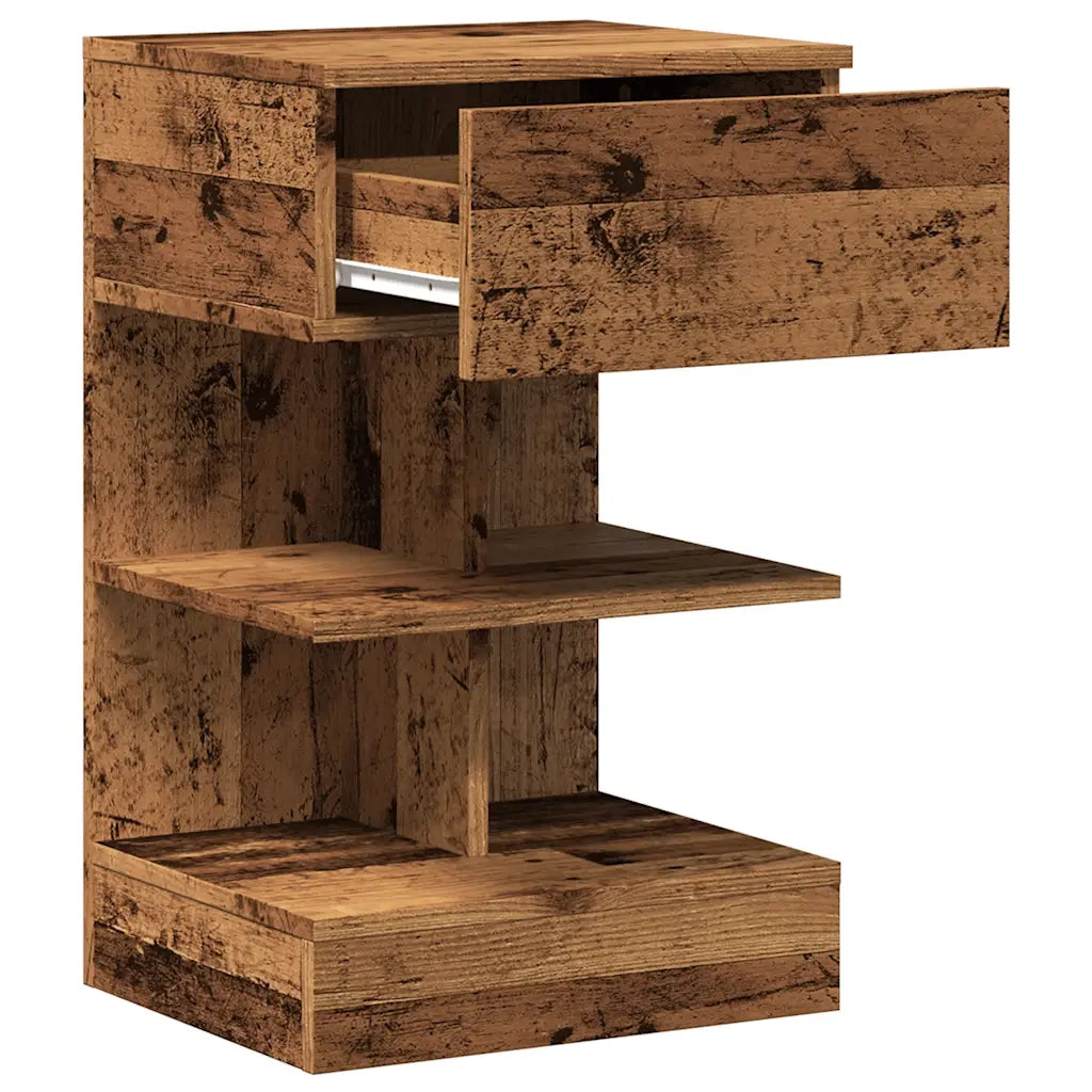 Comodini 2 pz-Set di 2 Tavolino da notte in Legno Vecchio 40x35x65 cm in Legno Multistrato