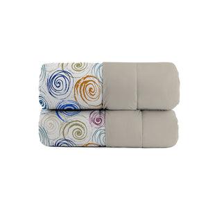 Trapunta Invernale Matrimoniale Stampata in Microfibra 200gr Double Face Spirals