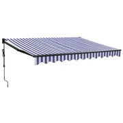 Tenda Sole | Tenda parasole Automatica Retrattile Blu e Bianca 3,5x2,5 m