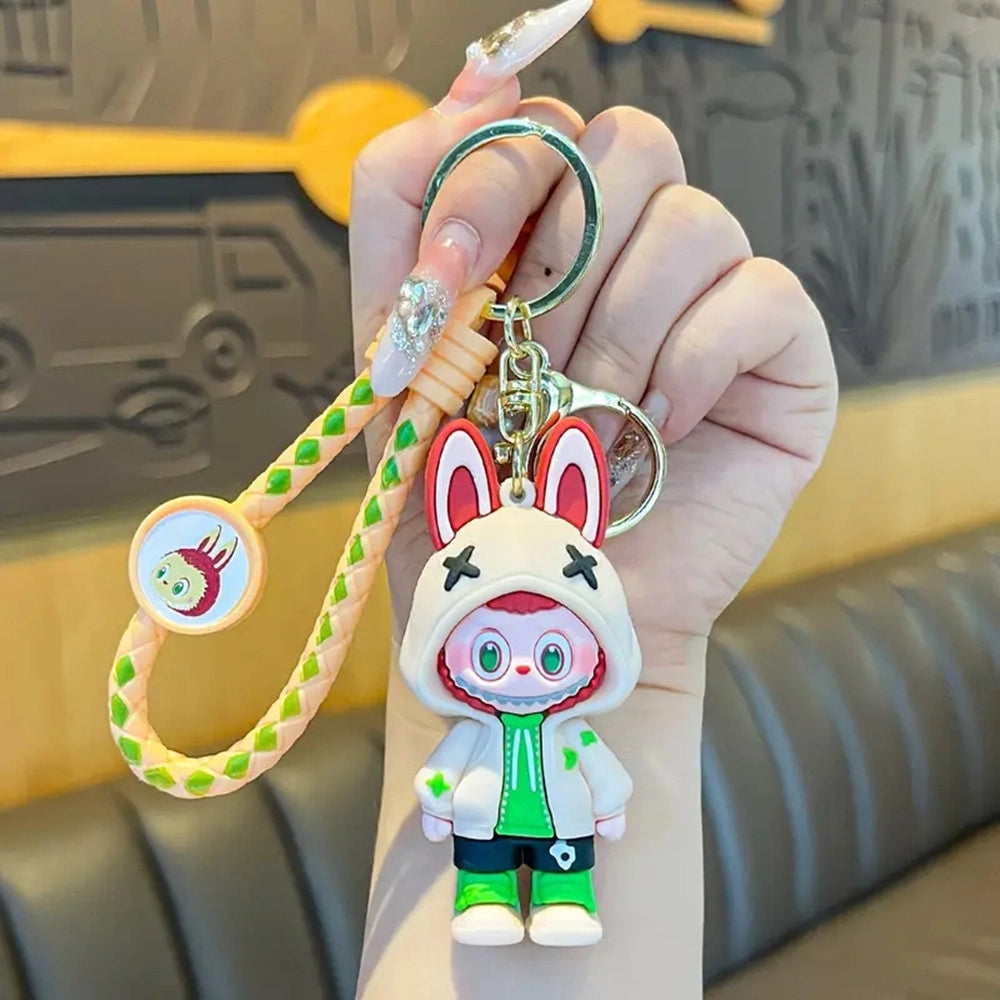 Trade Shop - 1 Portachiavi Con Personaggio Cartoni Animati Labubu Resistente In Silicone Plastica -