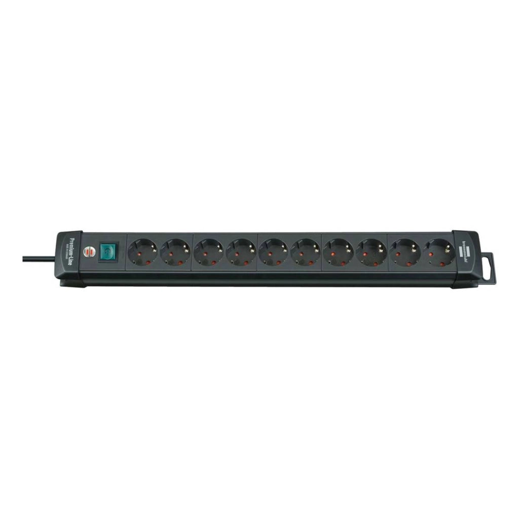 Presa multipla con 10 prese tipo F Premium-Line 3m Nero Brennenstuhl