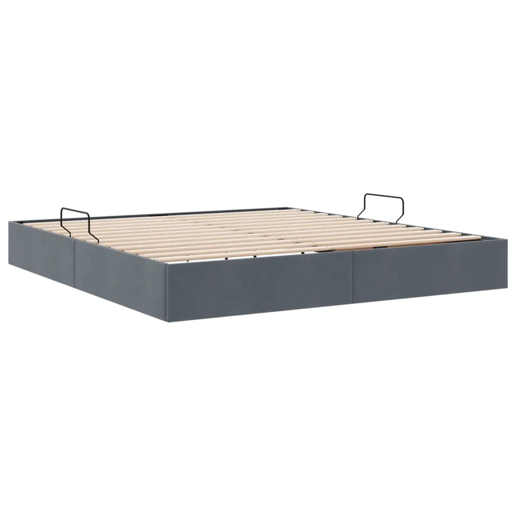 Letto ottomano Grigio Scuro 180 x 200 cm Velluto