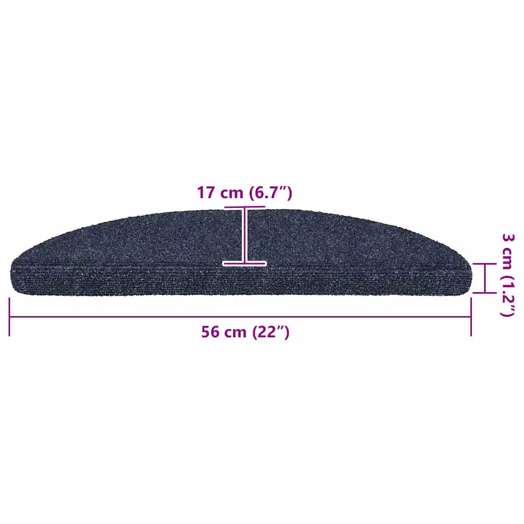 vidaXL Tappetini per scale autoadesivi 20 pz 56x17x3 cm blu semicircolari