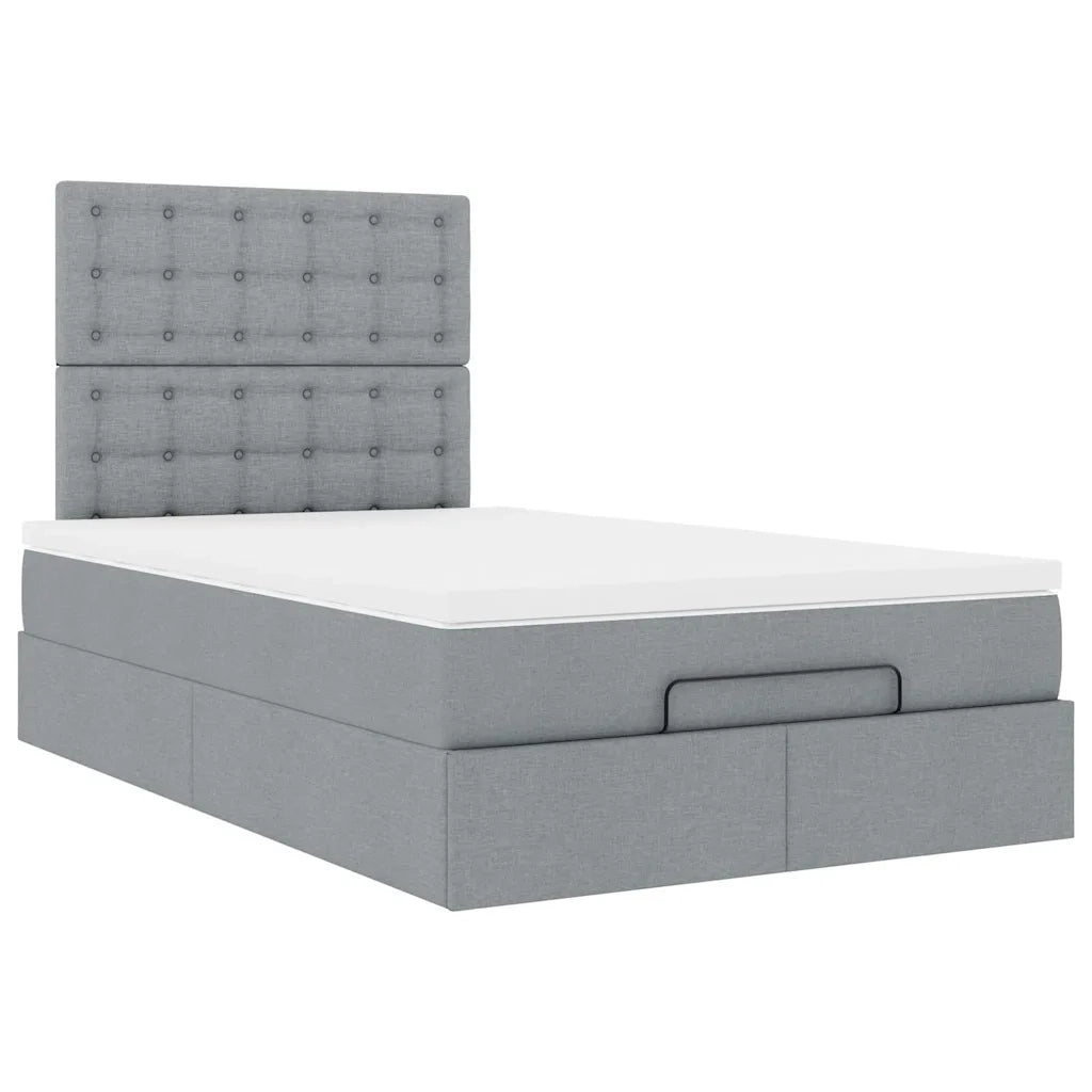 Struttura Letto Pouf con Materasso 120x190 cm in Tessuto 3313306