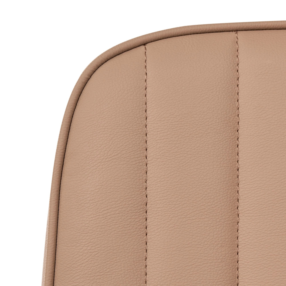 Sedia da ufficio in ecopelle marrone chiaro, girevole, regolabile in altezza, con braccioli, per ufficio domestico, studio, stile tradizionale