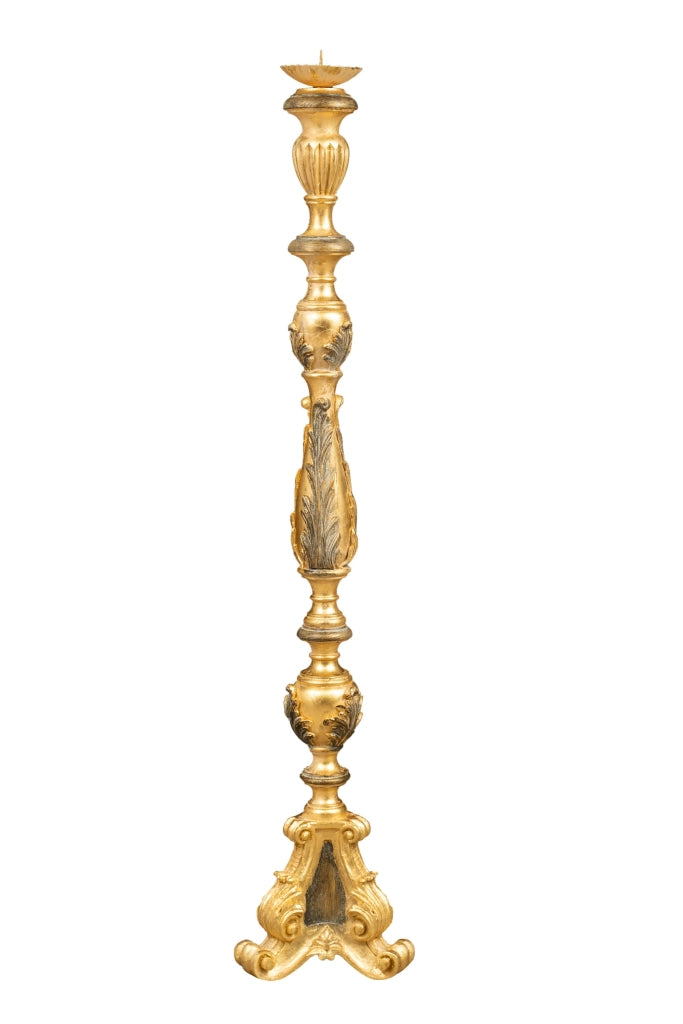 Biscottini CANDELIERE IN LEGNO FINITURA FOGLIA ORO ANTICATO E NERO MADE IN ITALY Offerta