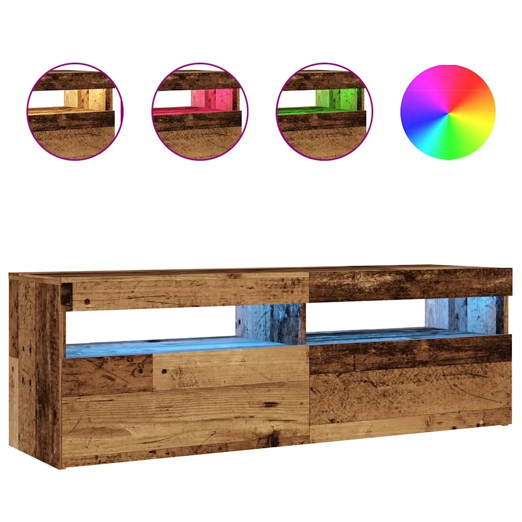 Mobile TV sospeso moderno con vano contenitore 120 x 35 x 40 cm legno composito con finitura effetto legno anticato 02_0050840