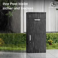 Cassetta postale per pacchi nera 500 x 370 x 1120 mm Portapacchi con serratura