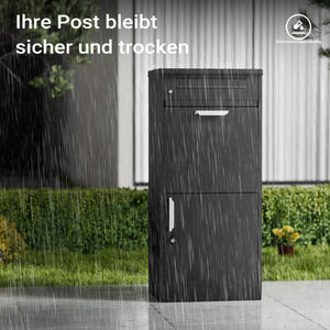 Cassetta postale per pacchi nera 500 x 370 x 1120 mm Portapacchi con serratura