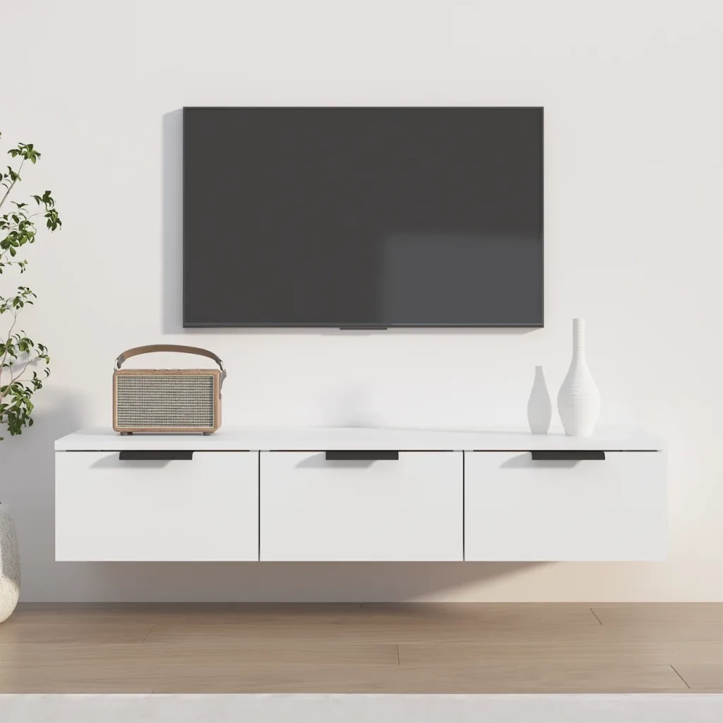 Armadietto a Muro Bianco 102x30x20 cm in Legno Multistrato 811403
