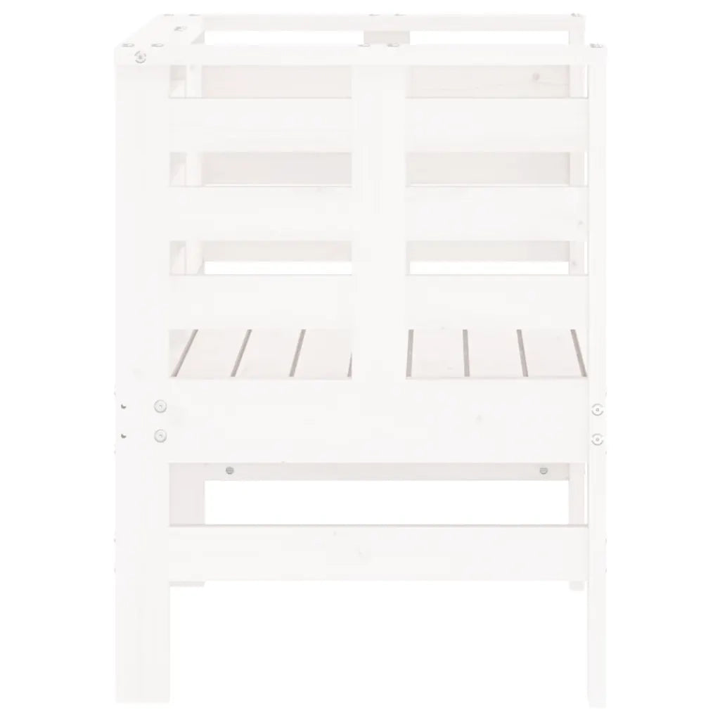 Sedie da Giardino 2 pz | Sedie da Esterno Bianche 61,5x53x71cm Legno Massello Pino