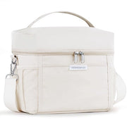 Tas Isolante Opvougbare 15L per Viaggi, Picnic, Ufficio & Viaggi con Maniglia e Porta Termica (Beige L)