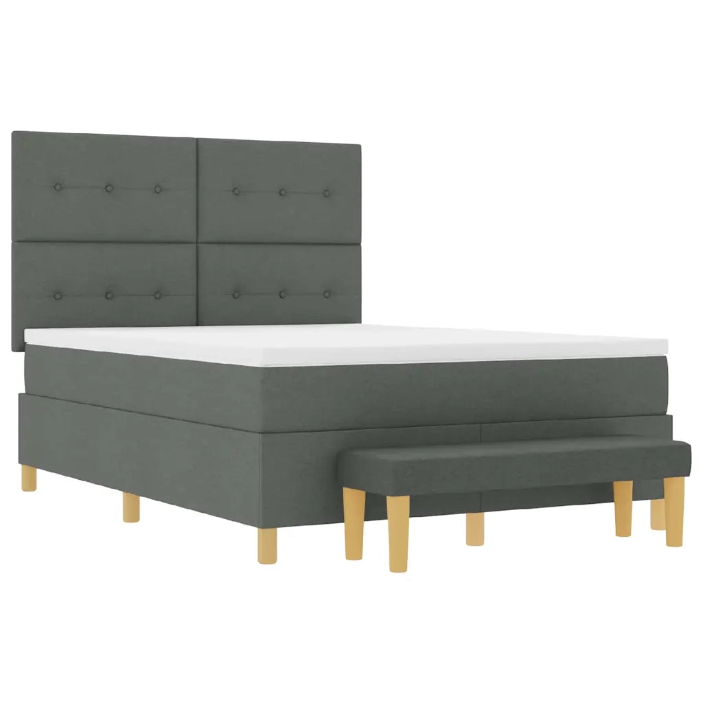 Letto a molle con testiera Grigio scuro 190 x 140 cm Tessuto 3344297