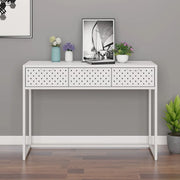 Tavolo Consolle Bianco 106x35x75 cm in Acciaio